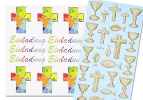 Christliche Sticker- zur Kommunion wertvolle...