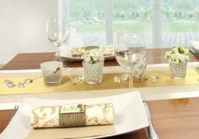 Tischdeko gold creme Fest