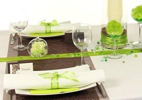 Tischdeko grün braun Fest