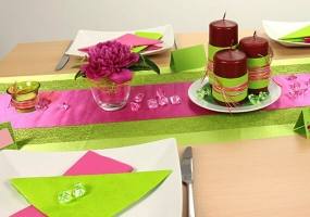 Tischdeko grün pink Feier