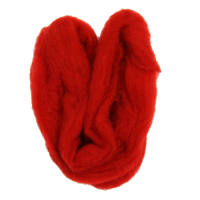 Filzwolle rot, Lunte, 2m Strang, 30 - 40 mm breit Schafwolle rot