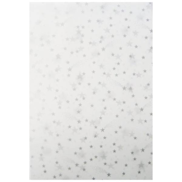 Transparentpapier Sterne silber, 5 Blatt, 23x33 cm