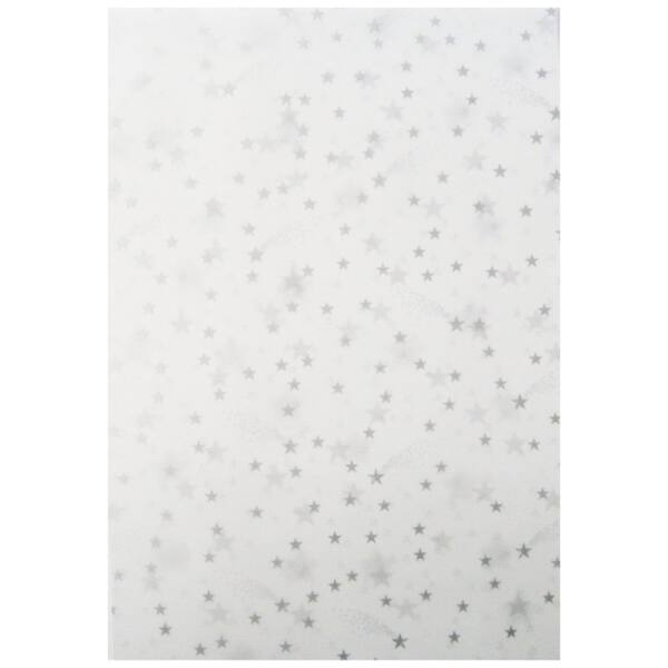 Transparentpapier Sterne silber, 5 Blatt, 23x33 cm