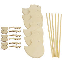 Blumenstecker Hühnchen, 6 Stück aus Holz