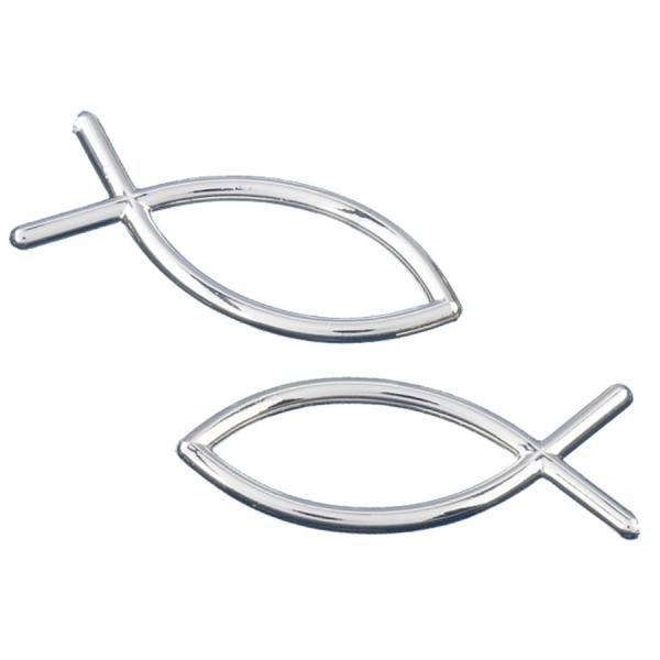Streuteile Fisch, 10 Stück silber ca. 3 cm
