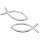 Streuteile Fisch, 10 Stück silber ca. 3 cm