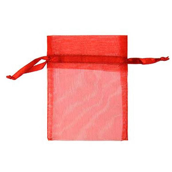 Chiffonbeutel rot, 6er Pack, Größe: ca. 9 x 12 cm