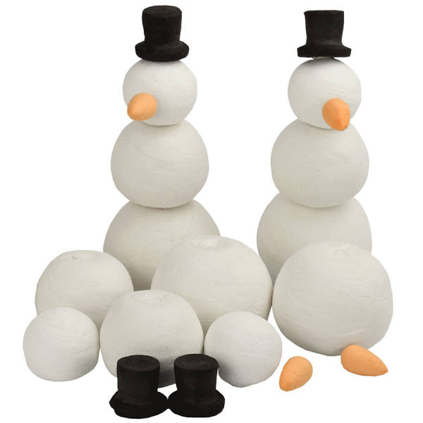 Bastelset Schneemann Weihnachten Deko 4er Set 12cm groß