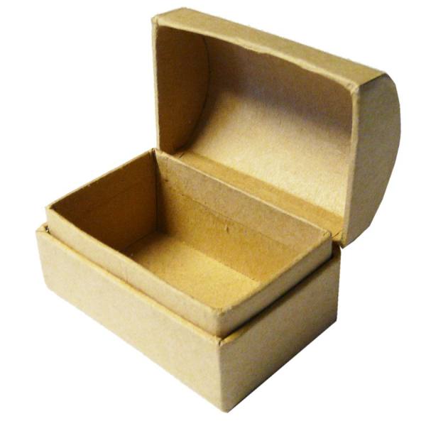 Schatztruhe mini aus brauner Pappe, 6x4x4cm 1 Stück