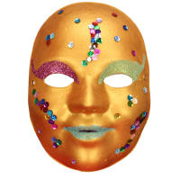 Maske für Kinder / Jugendliche aus Pappe, 6 Stück Gr. XS unbemalte / blanko Masken