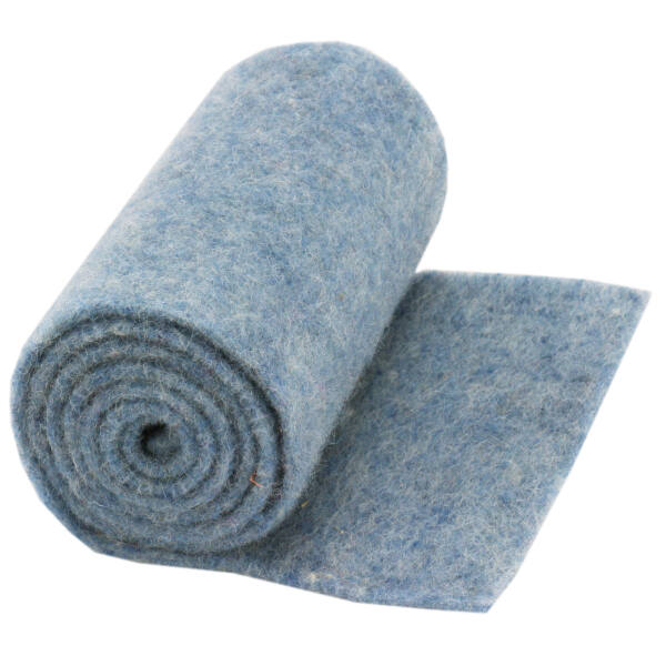 Filzband, Topfband, blau 5 mm dick, 15 cm breit, 1 m lang, aus Schafschurwolle
