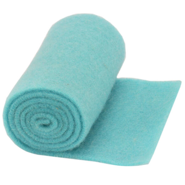 Filzband, Topfband, türkis 5 mm dick, 15 cm breit, 1 m lang, aus Schafschurwolle