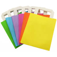Papiertragetaschen mit Flachhenkel 36 Stück Papiertüten Set in 6 Farben je 6 Stück