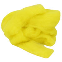 Filzwolle gelb, Lunte, 2m Strang, 30 - 40 mm breit Schafwolle gelb