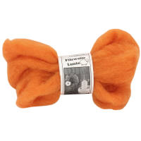 Filzwolle orange, Lunte, 2m Strang, 30 - 40 mm breit Schafwolle orange