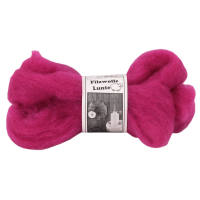 Filzwolle pink, Lunte, 2m Strang, 30 - 40 mm breit Schafwolle pink