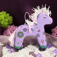 Pony aus Pappe grau, Set mit 6 Stück