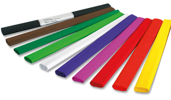Krepppapiersortiment 10 Rollen, 50 cm x 2,5 m, farbig sortiert