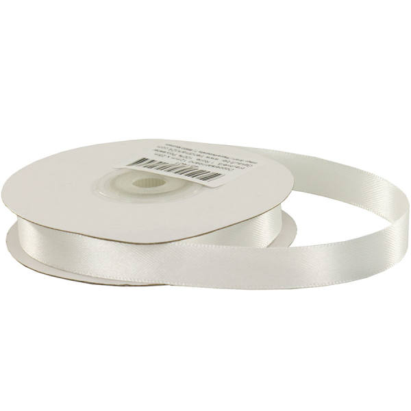 Satinband hellcreme, elfenbein Rolle 12mm breit, 25m lang