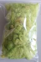 Wollflocken aus Schafschurwolle, 10g, hellgrün