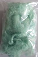 Wollflocken aus Schafschurwolle, 10g, mintgrün