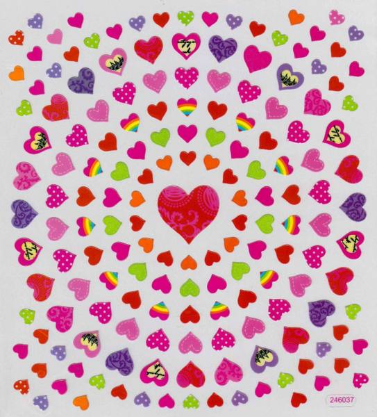Sticker Herzen 1 Blatt