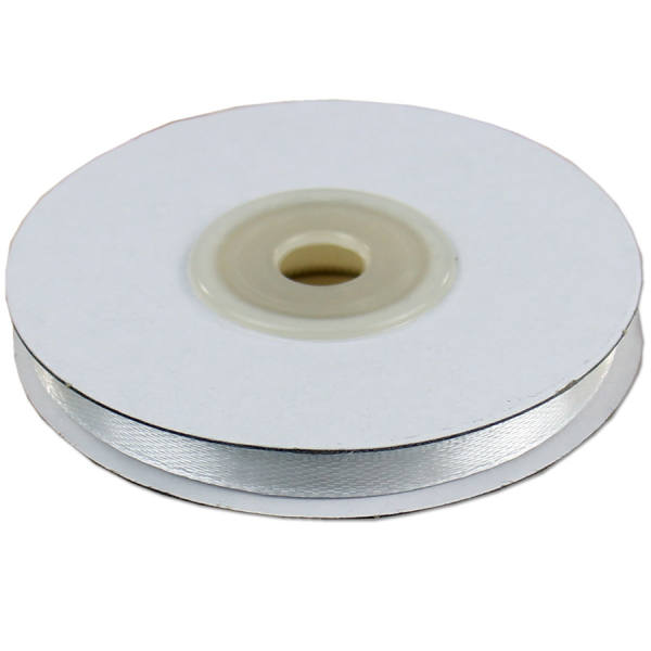 Satinband leicht creme, elfenbein, Rolle 6mm breit, 25m lang
