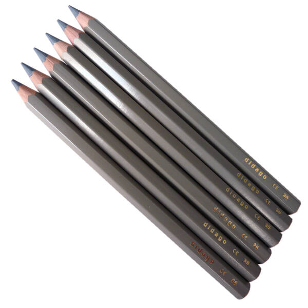 Buntstifte dick grau, 6er Pack Farbstifte