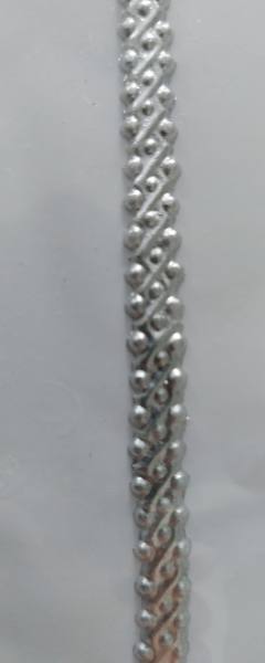 Wachsdekor Borte Gedreht 230 x 7 mm  silber