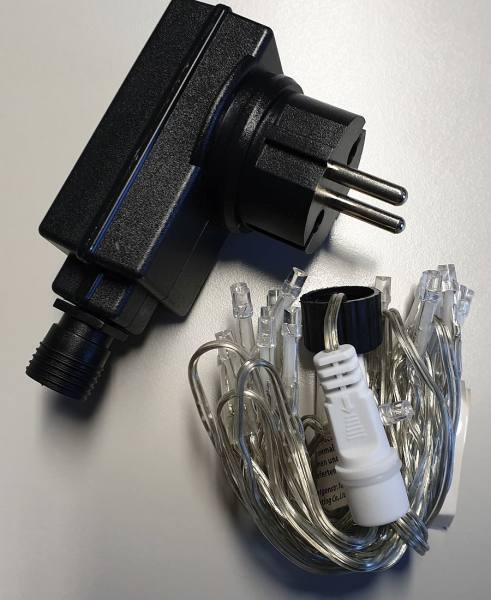Lichterkette LED 20 Lämpchen transparent mit Multifunktionsschalter