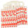 Papiertragetasche Elch, Norwegermuster 6er Pack mit Flachhenkel weiß-rot