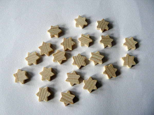 Vollholzsterne 20 Stück aus Naturholzsterne 13x13mm Streuteile Holzsterne