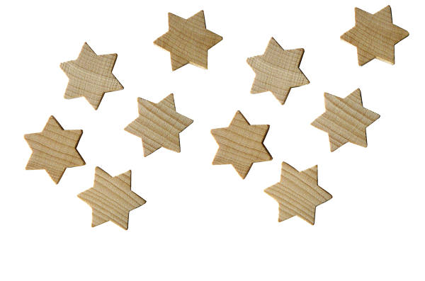 Vollholzsterne 10 Stück Naturholzsterne 33x33mm Streuteile Holzsterne