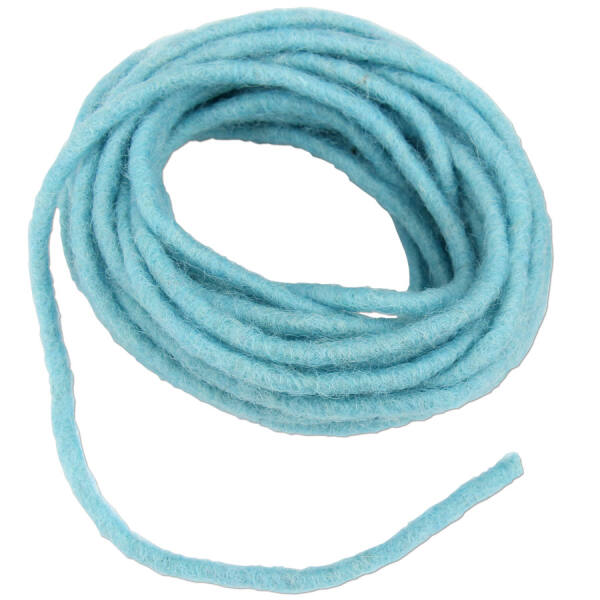 Filzkordel hellblau 5 mm dick, 5 m lang
