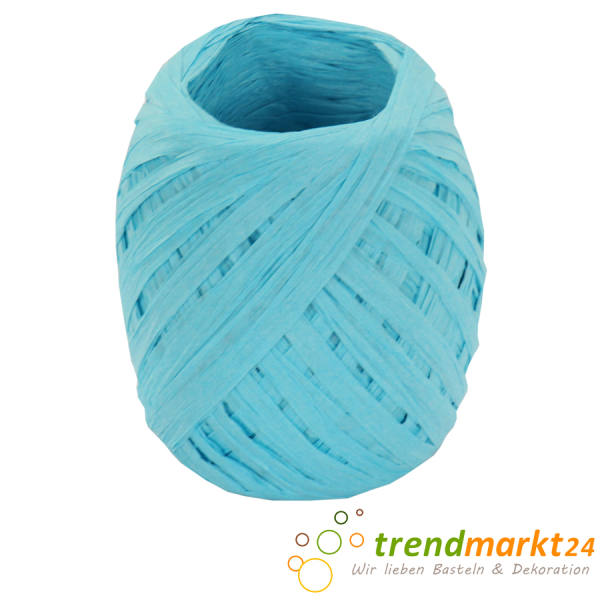 Papierkordel hellblau türkis Papier Raffia 5 mm breit x 50 m lang