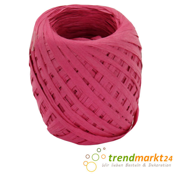 Papierkordel pink  Papier Raffia 5 mm breit x 50 m lang