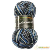 Sockenwolle 4fädig blau grau Jacquard 100g...