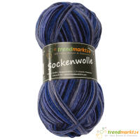 Sockenwolle 4fädig blau lila Jacquard 100g...