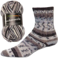 Sockenwolle 4fädig grau Jacquard 100g...