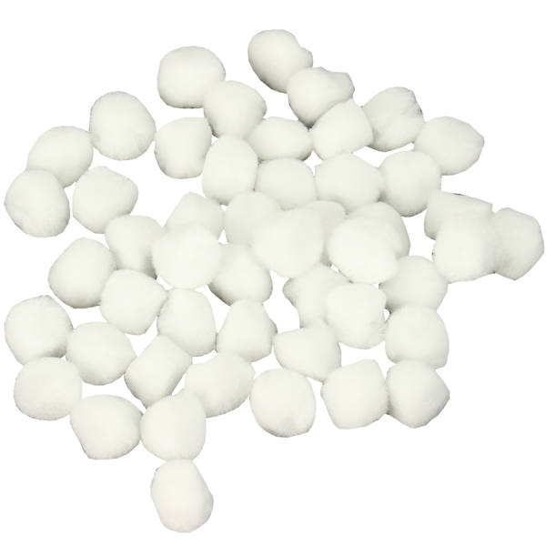 Pompon weiß 20mm, 50 Stk
