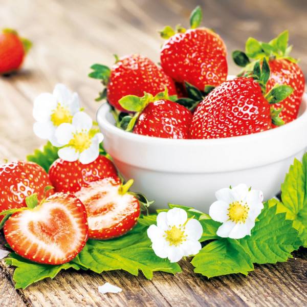 Papierservietten Erdbeeren 3-lagig, 33x33 cm, 20 Stück