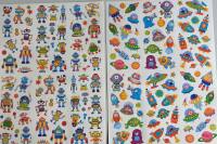 Sticker Roboter und Raumfahrt, je 1 Blatt je 18x25cm