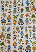 Sticker Roboter und Raumfahrt, je 1 Blatt je 18x25cm