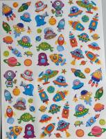 Sticker Roboter und Raumfahrt, je 1 Blatt je 18x25cm