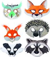 Kindermasken Waldtiere 6 verschiedene Motive