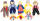 Biegepuppenset Bauernfamilie 8tlg. Set, Sisalpuppen