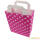 Papiertragetasche Sterne pink 6er Pack Flachhenkel mit weißen Sternen