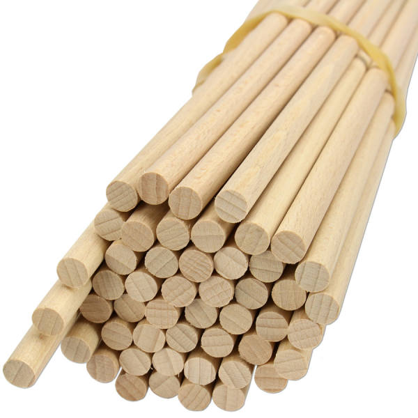 Holzstäbe rund 50 Stück, Rundstäbe 30 cm, 8mm stark
