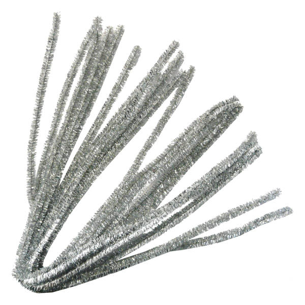 Pfeifenputzer silber 8mm 50cm lang, 10 Stück