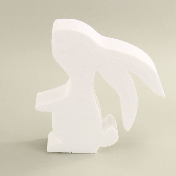 Styroporform Hase, 1 Stück, Styroporhase Konturenschnitt 19x18x4cm Osterhase